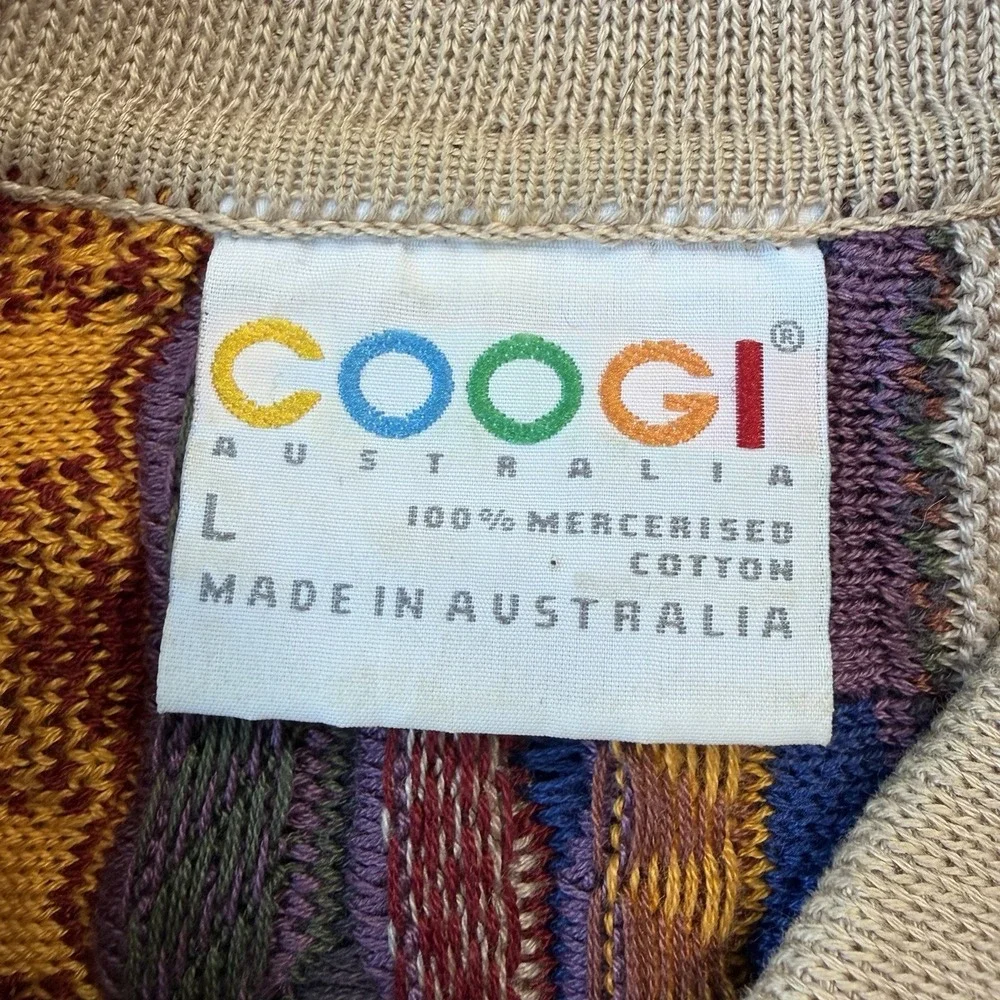 COOGI 100% Cotton Large Sweater Made in AUSTRALIA Multi Colored - Picture 6 of 9